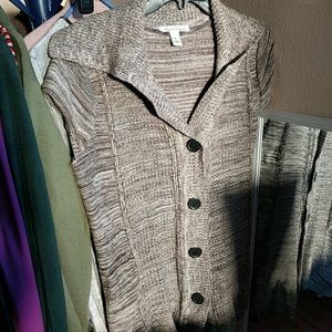 Cardigan, brown oatmeal heather